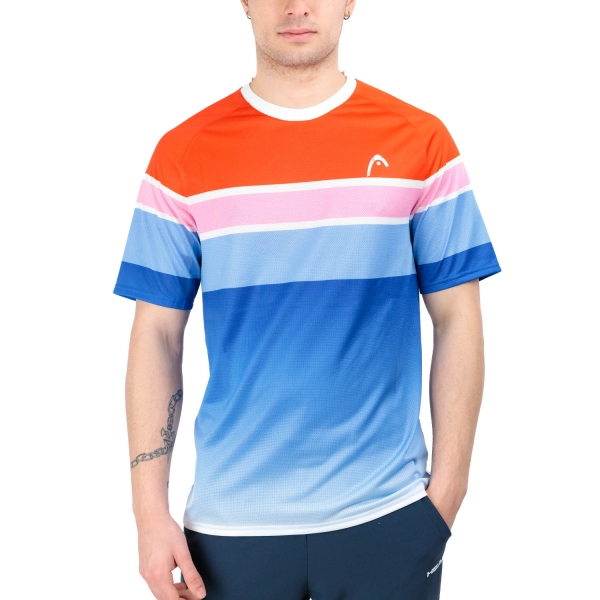 Camisetas de Tenis Hombre Head Performance Pro Camiseta  Orange Alert/Royal 811514OARO