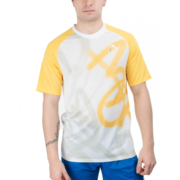 Camisetas de Tenis Hombre Head Performance Graphic Camiseta  White/Black/Lightgreen 811524WHBN