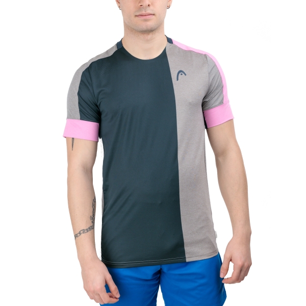 Camisetas de Tenis Hombre Head Play Tech Pro Camiseta  Cyclame/Grey 811714CYGR