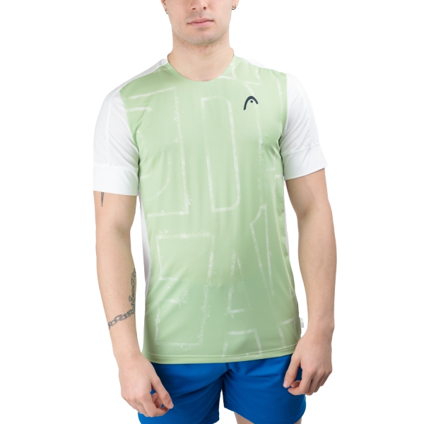 Men's Tennis Shirts Head Play Tech II TShirt  White/Celery Green 811754WHCE