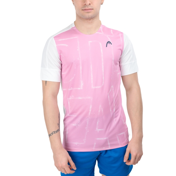 Men's Tennis Shirts Head Play Tech II TShirt  White/Cyclame 811754WHCY