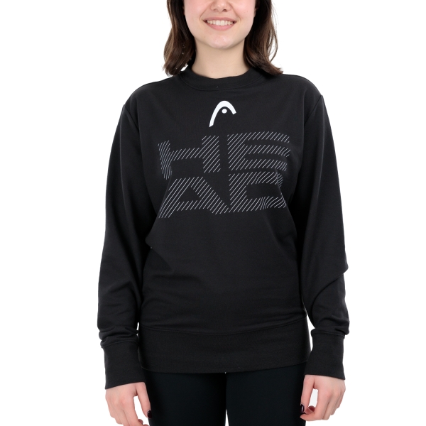 Women's Tennis Shirts and Hoodies Head Rally Logo Sweatshirt  Black 814783BK