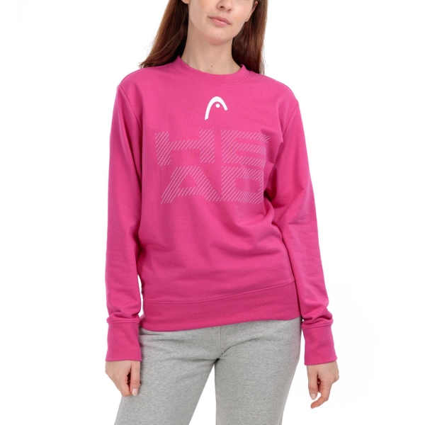 Women's Tennis Shirts and Hoodies Head Rally Logo Sweatshirt  Vivid Pink 814783VP