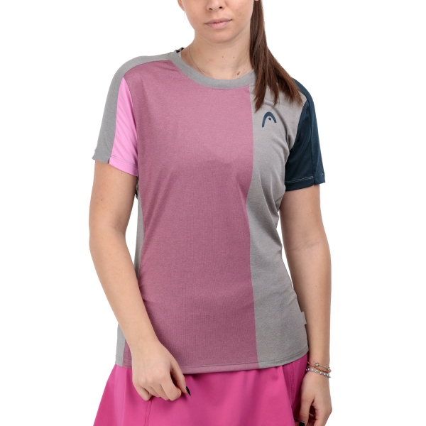 Camisetas y Polos de Tenis Mujer Head Play Tech Logo Camiseta  Cyclame/Grey 814824CYGR