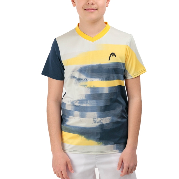 Tennis Polo and Shirts Boy Head Topspin Pro TShirt Boy  Navy Print Vision 816144NVXV