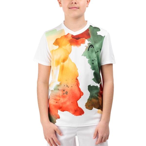 Tennis Polo and Shirts Boy Head Topspin Pro TShirt Boy  Print Vision Orange 816144XVOA