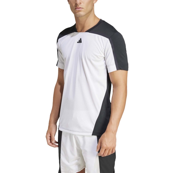 Maglietta Tennis Uomo adidas FreeLift Pro Maglietta  White/Black IS8967