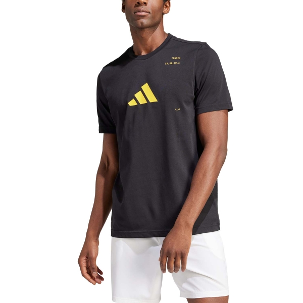 Men's Tennis Shirts adidas Graphic TShirt  Black IS2409