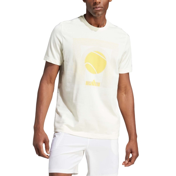Camisetas de Tenis Hombre adidas Tournament Camiseta  Ivory IS2414