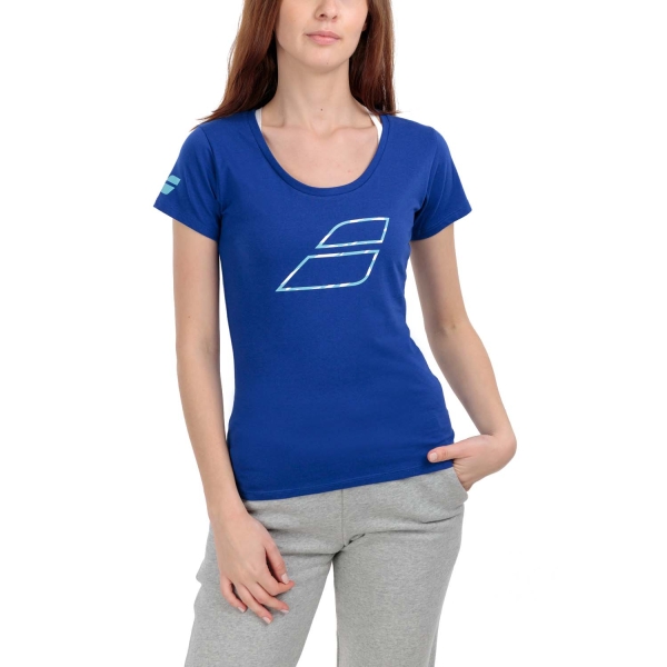 Camisetas y Polos de Tenis Mujer Babolat Exercise Flag Camiseta  Sodalite Blue 4WS244424118