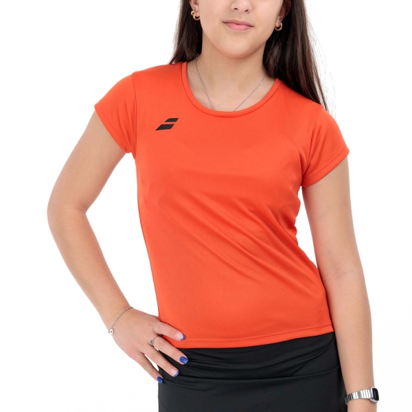 Top and Shirts Girl Babolat Play Cap TShirt Girl  Fiesta Red 3GP20115061