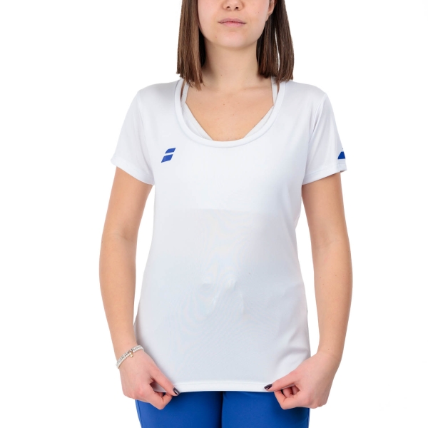 Women`s Tennis T-Shirts and Polos Babolat Play Cap Logo TShirt  White 3WP20111000