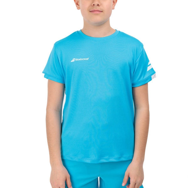 Polo e Maglia Tennis Bambino Babolat Play Crew Classic Maglietta Bambino  Cyan Blue 3BP20114124