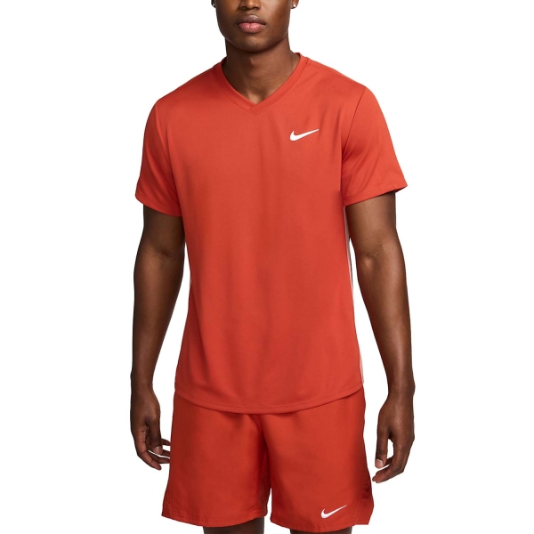 Men's Tennis Shirts Nike Victory TShirt  Rust Factor/Pink Quartz/White CV2982811
