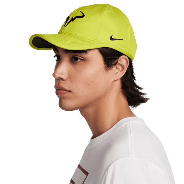 Tennis Hats and Visors Nike Rafa DriFIT Club Cap  Bright Cactus/Black FB5600357
