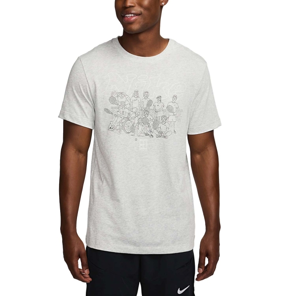Camisetas de Tenis Hombre Nike Court Camiseta  Grey Heather FV8432050