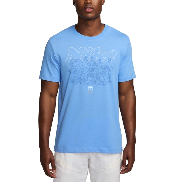 Camisetas de Tenis Hombre Nike Court Camiseta  University Blue FV8432412