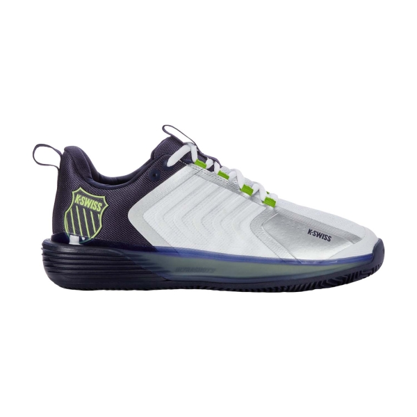 Men`s Tennis Shoes KSwiss Ultrashot 3 Clay  White/Peacoat/Lime Green 08415967M