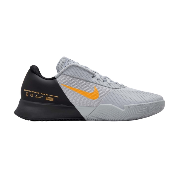 Men`s Tennis Shoes Nike Court Air Zoom Vapor Pro 2 Clay  Wolf Grey/Laser Orange/Black DV2020005