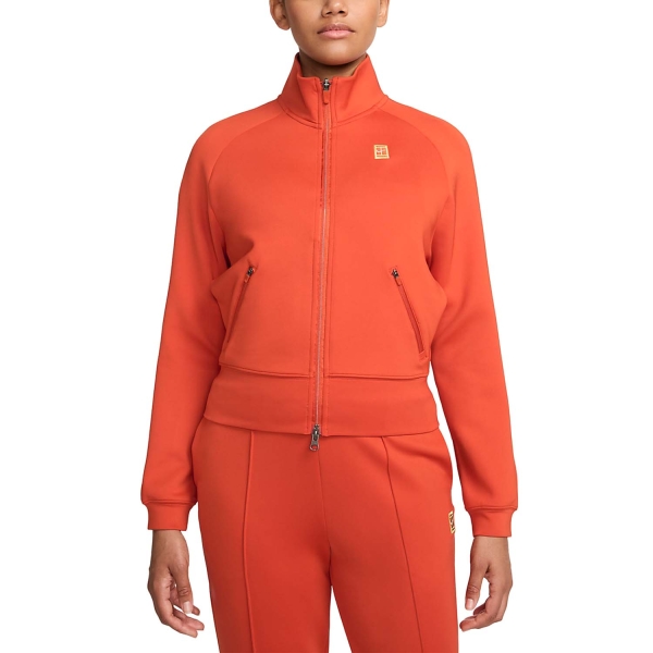 Nike Court Heritage Logo Women s Tennis Jacket Rust Factor