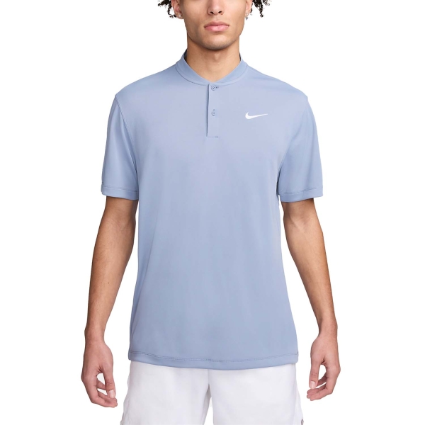 Men's Tennis Polo Nike DriFIT Blade Solid Polo  Ashen Slate/White DJ4167493