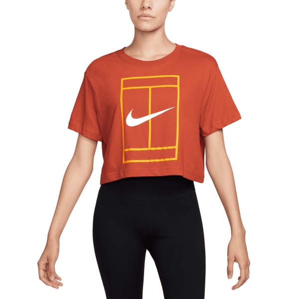 Women`s Tennis T-Shirts and Polos Nike Court DriFIT Heritage TShirt  Rust Factor FQ6611811