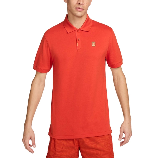 Men's Tennis Polo Nike DriFIT Heritage Polo  Rust Factor DA4379811