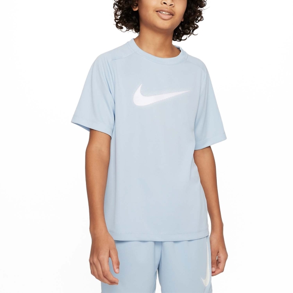 Tennis Polo and Shirts Boy Nike DriFIT Icon TShirt Boy  Light Armory Blue/White DX5386440