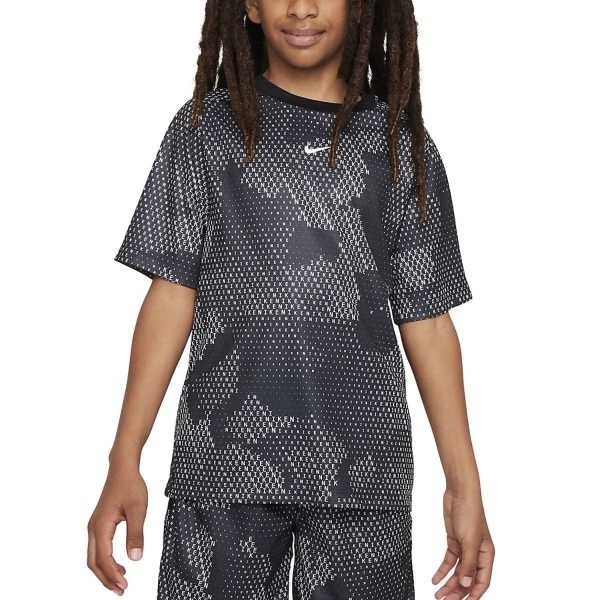 Tennis Polo and Shirts Boy Nike DriFIT Multi Camo TShirt Boy  Black/White FN8694010