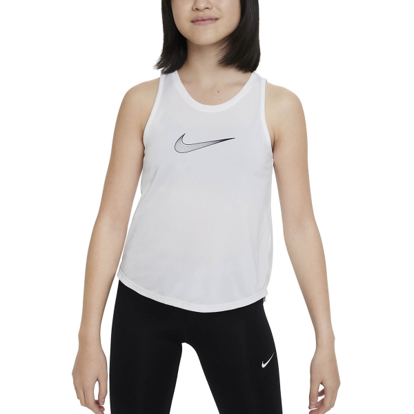 Top and Shirts Girl Nike DriFIT One Tank Girl  White/Black DH5215100