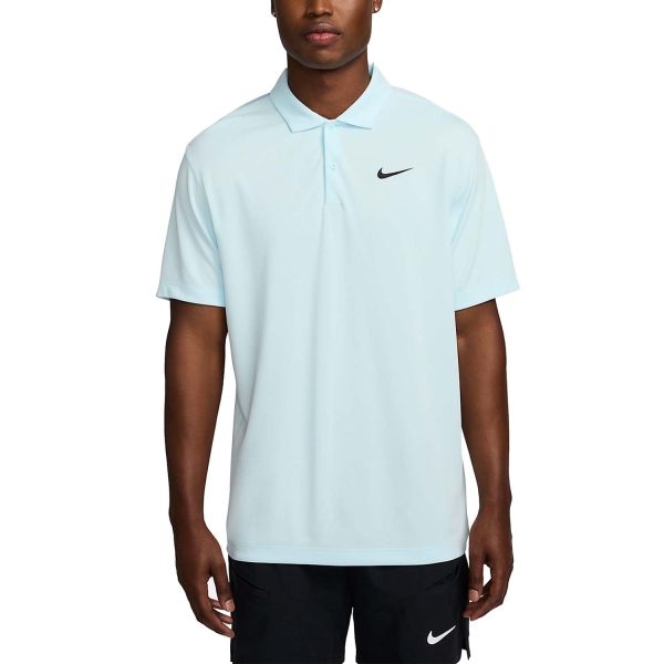 Men's Tennis Polo Nike DriFIT Solid Logo Polo  Glacier Blue/Black DH0857476