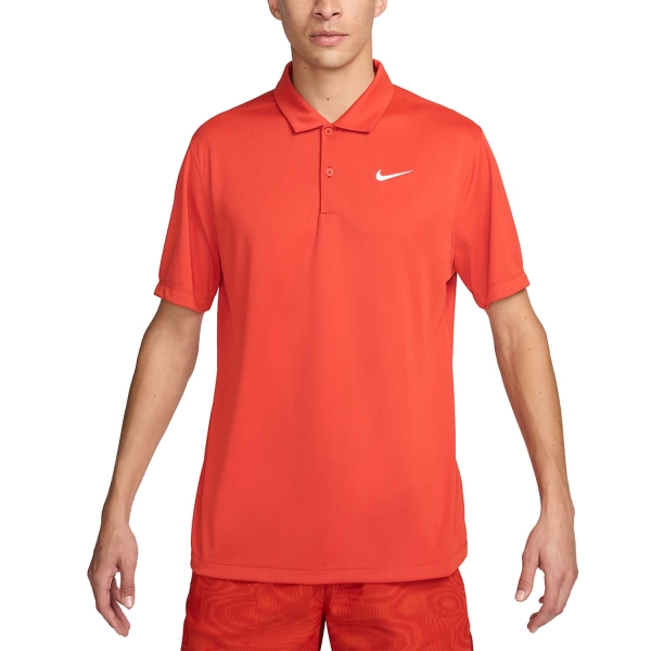 Men's Tennis Polo Nike DriFIT Solid Logo Polo  Rust Factor/White DH0857811
