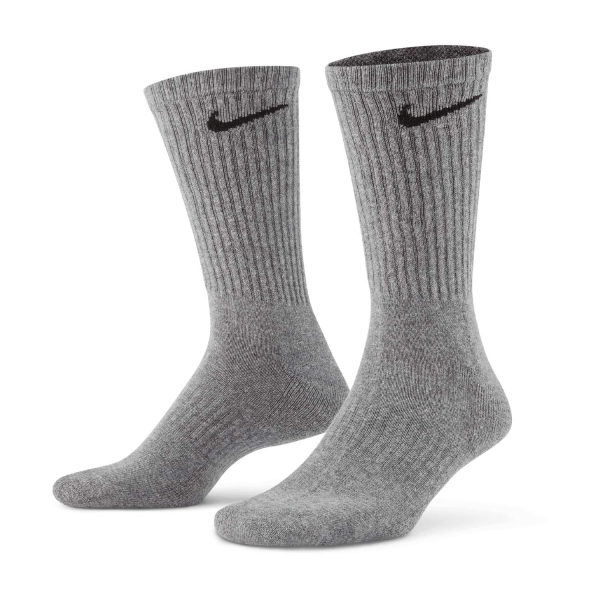 Tennis Socks Nike Everyday Cushioned Crew x 3 Socks  Carbon Heather/Black SX7664064