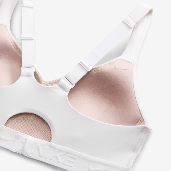 Nike Indy Swoosh Sports Bra - White/Stone Mauve