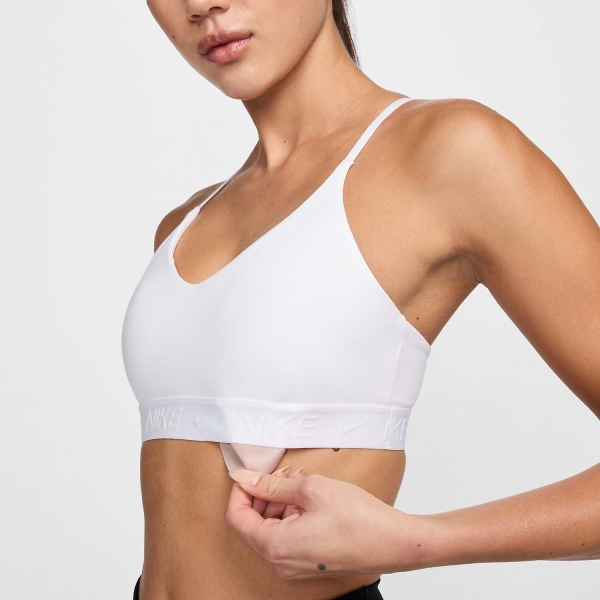 Nike Indy Swoosh Sports Bra - White/Stone Mauve