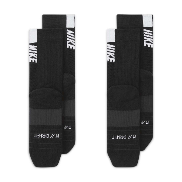 Nike Multiplier Crew x 2 Calze - Black/White