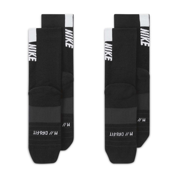 Nike Multiplier Crew x 2 Socks - Black/White