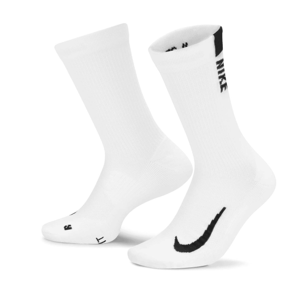 Tennis Socks Nike Multiplier Crew x 2 Socks  White/Black SX7557100