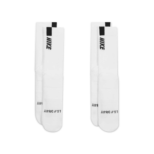 Nike Multiplier Crew x 2 Socks - White/Black