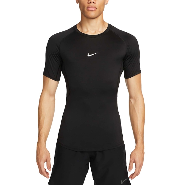 Men's Tennis Shirts Nike Pro TShirt  Black/White FB7932010