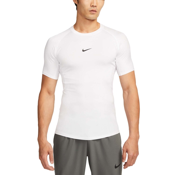 Men's Tennis Shirts Nike Pro TShirt  White/Black FB7932100