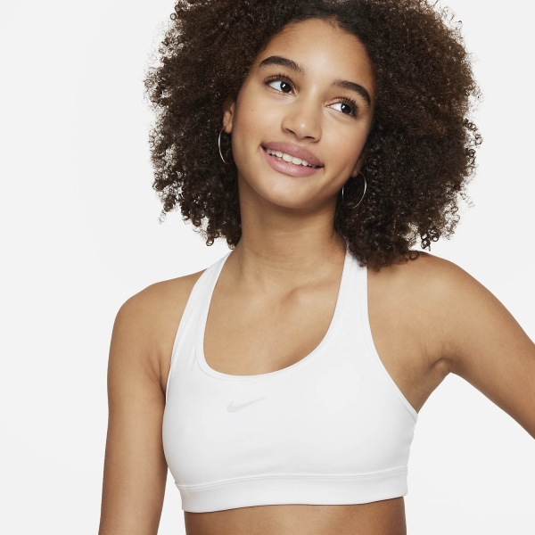 Nike Swoosh Logo Reggiseno Sportivo Bambina - White/Pure Platinum