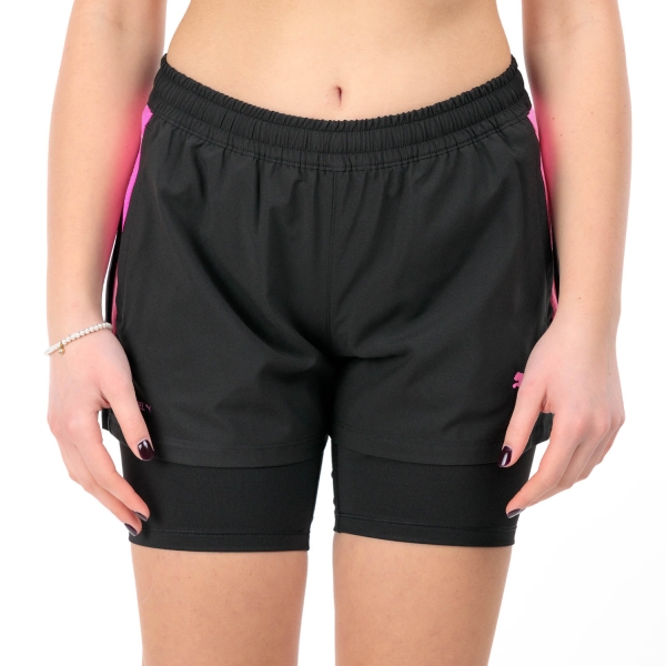 Gonne e Pantaloncini Tennis Puma Individual 2 in 1 3in Pantaloncini  Black/Poison Pink 93918420