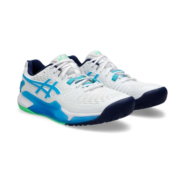 Asics Gel Resolution 9 - White/Digital Aqua