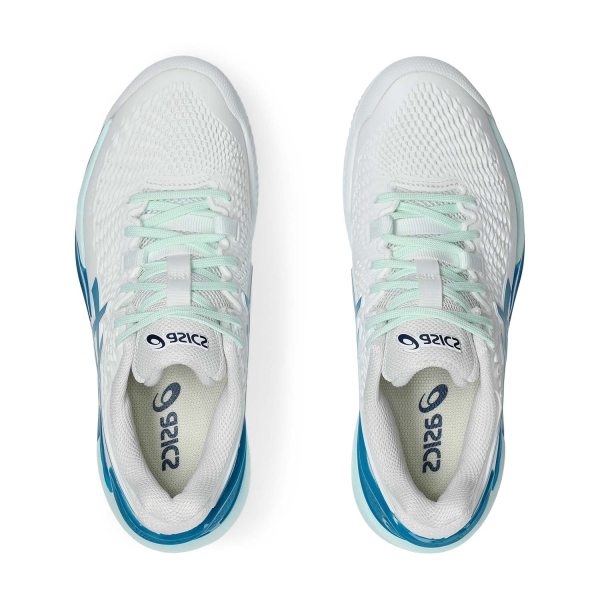 Asics Gel Resolution 9 Clay - White/Teal Blue