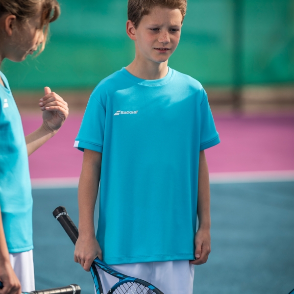 Babolat Play Crew Classic T-Shirt Boy - Cyan Blue