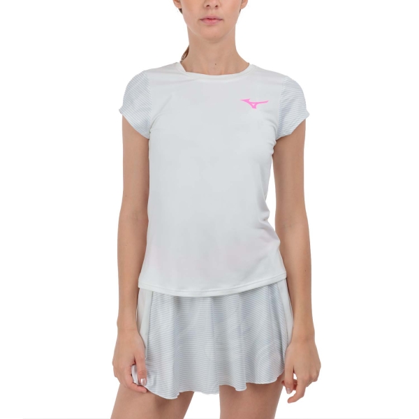 Women`s Tennis T-Shirts and Polos Mizuno Charge Printed TShirt  White 62GAB20101