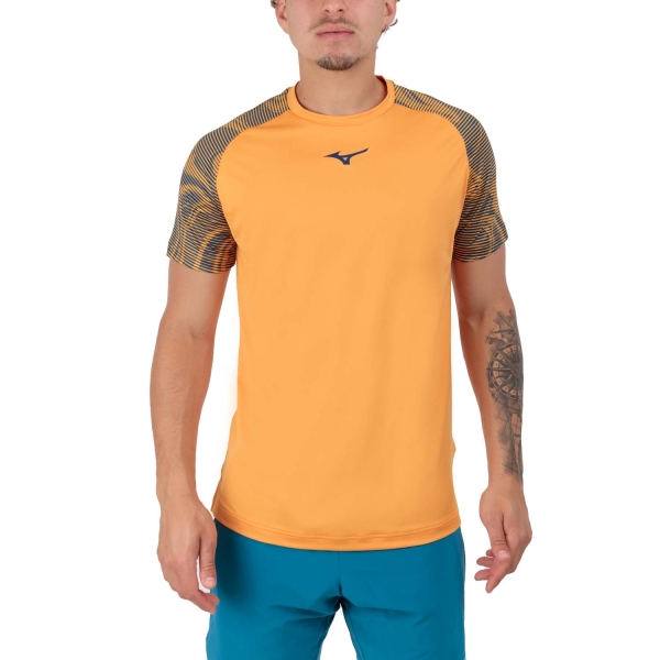 Men's Tennis Shirts Mizuno Charge Shadow TShirt  Carrot Curl 62GAB00254