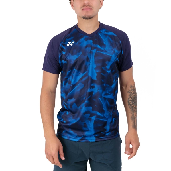 Men's Tennis Shirts Yonex Club Team TShirt  Navy Blue YM0033BL