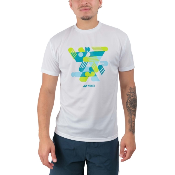 Maglietta Tennis Uomo Yonex Yonex Practice Court TShirt  White  White YM0043B